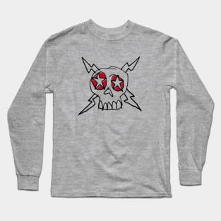 Rock N Roll Skull on the Red Eye Long Sleeve T-Shirt